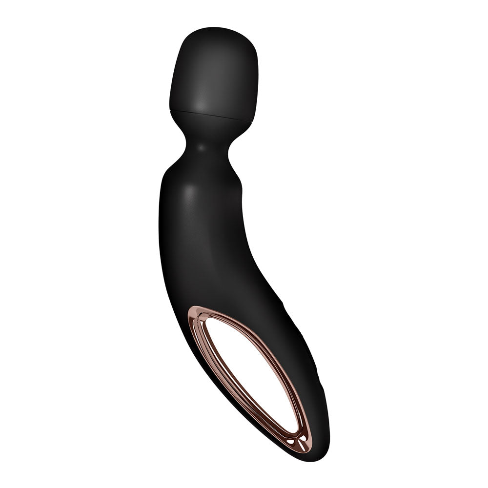 Satisfyer Wand-erland - Black - Black/Rose Gold USB Rechargeable Massage Wand-4018584