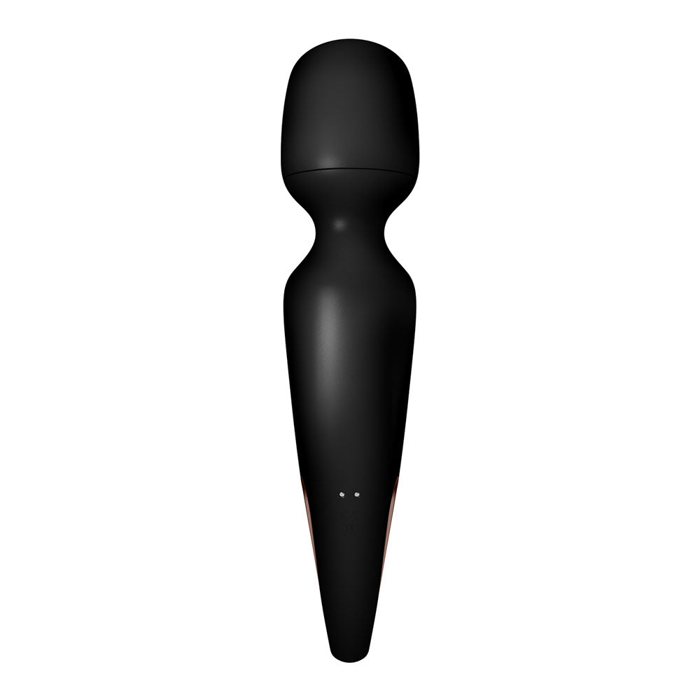 Satisfyer Wand-erland - Black - Black/Rose Gold USB Rechargeable Massage Wand-4018584