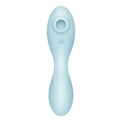 Satisfyer Curvy Trinity 5 - Blue USB Rechargeable Air Pulse Stimulator & Vibrator with App Control-4036564