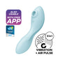 Satisfyer Curvy Trinity 5 - Blue USB Rechargeable Air Pulse Stimulator & Vibrator with App Control-4036564