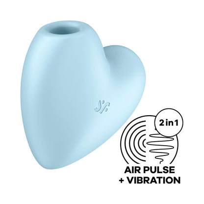Satisfyer Cutie Heart - Blue - Blue USB Rechargeable Air Pulsation Stimulator with Vibration-4037271