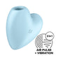 Satisfyer Cutie Heart - Blue - Blue USB Rechargeable Air Pulsation Stimulator with Vibration-4037271