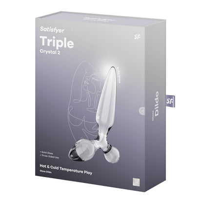 Satisfyer Triple Crystal 2 - Clear - Clear Glass 3-in-1 Butt Plug-4045696