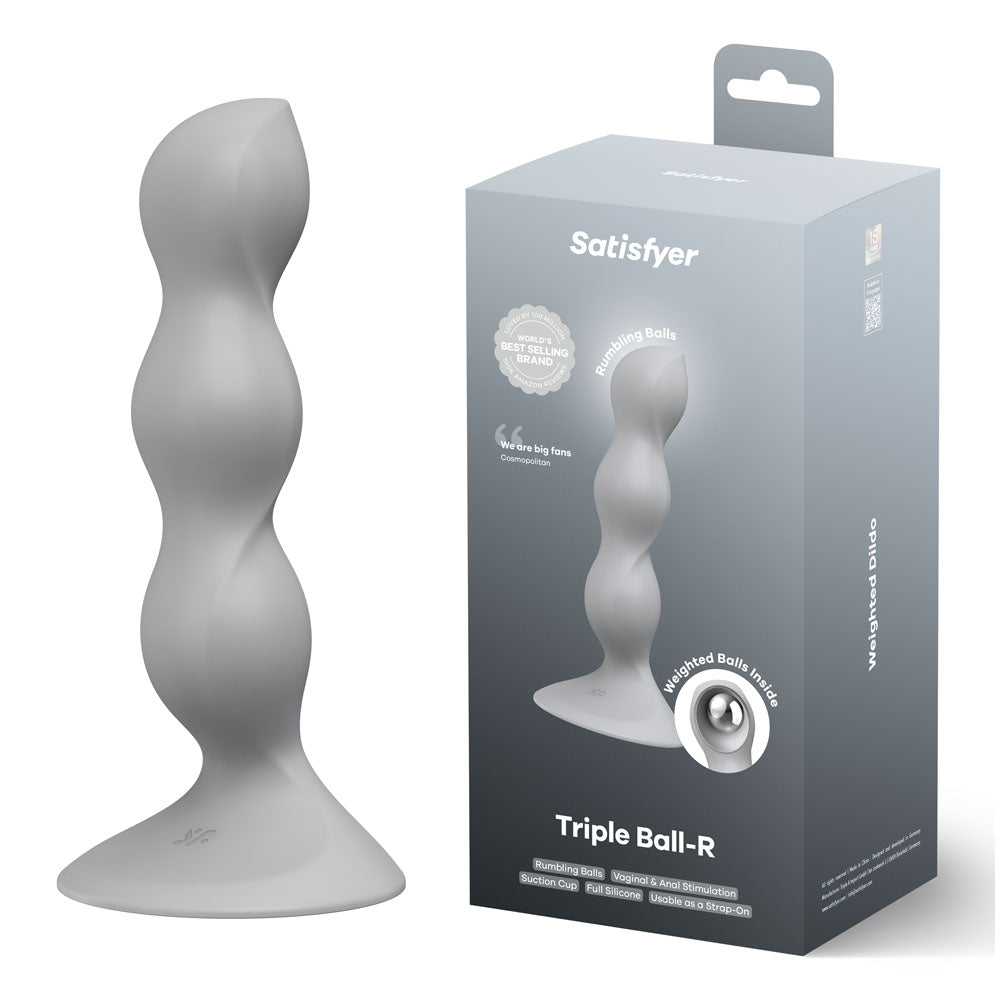 Satisfyer Triple Ball-R - Grey - Grey Beaded Anal Plug-4048659