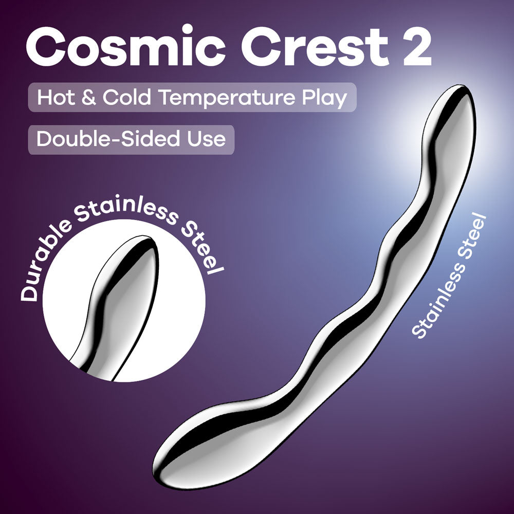 Satisfyer Cosmic Crest 2 - Chrome Steel 20.5 cm Dildo-4066974