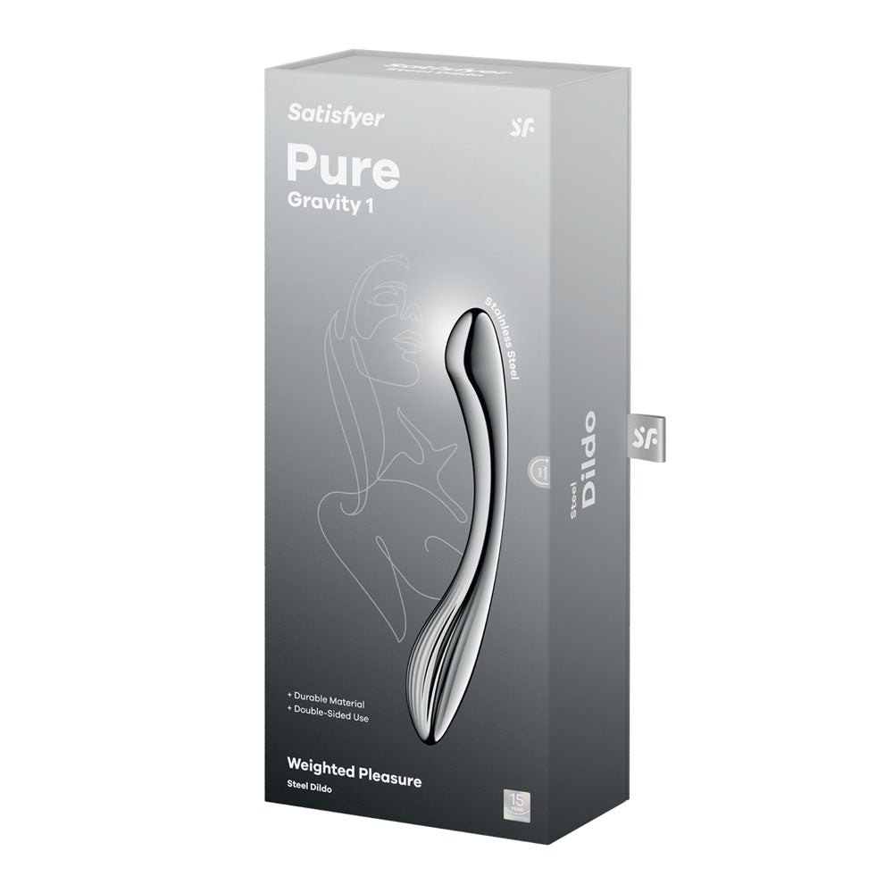 Satisfyer Pure Gravity 1 - Chrome Steel 22 cm Dildo-4066981