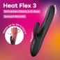 Satisfyer Heat Flex 3 - Black 23 cm USB-C Rechargeable Warming and Rotating Rabbit Vibrator - 4067650