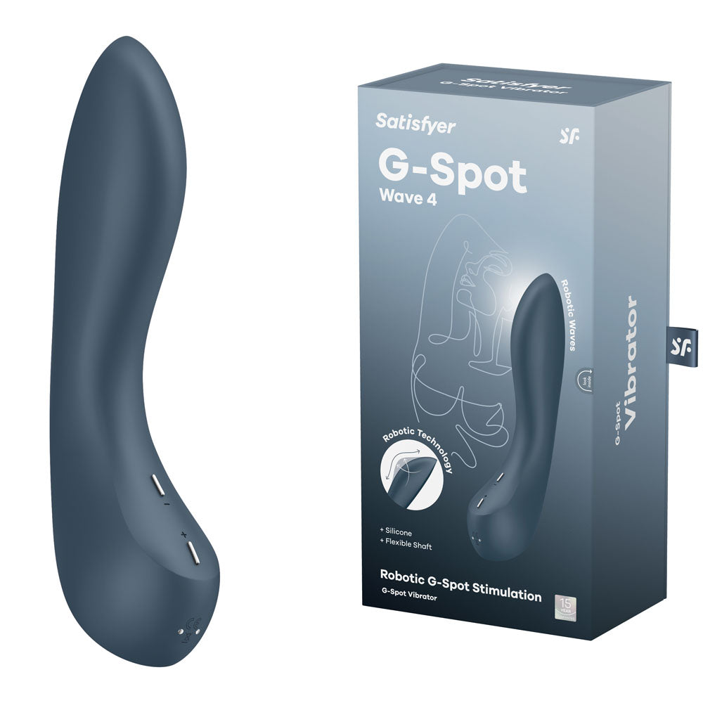 Satisfyer G-Spot Wave 4 - Dark Blue 21 cm USB Rechargeable Vibrator with Robotic G-Spot Stimulation-4078229