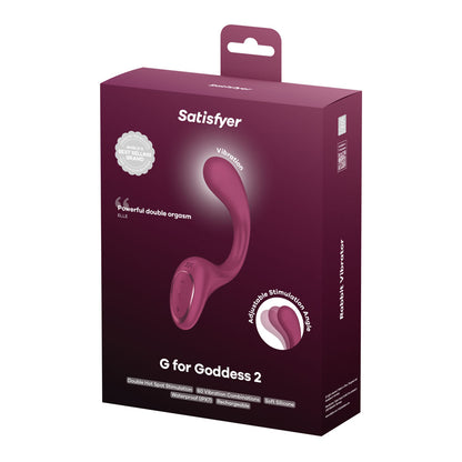 Satisfyer G For Goddess 2 - Wine Red - Wine Red 18.8 cm USB Rechargeable Vibrator with Clit Stim - 4080635