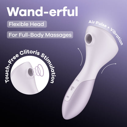 Satisfyer Wand-erful - Violet 15.8 cm USB Rechargeable Air Pulse Massage Wand-4081960