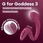 Satisfyer G For Goddess 3 - Wine Red - Wine Red 16 cm USB-C Rechargeable Vibrator with Clit Stim - 4082332