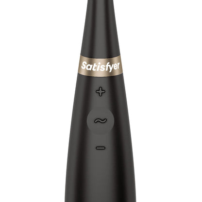Satisfyer Tip Tease - Black - Black USB Rechargeable Vibrator with Twirling Tip-4082363