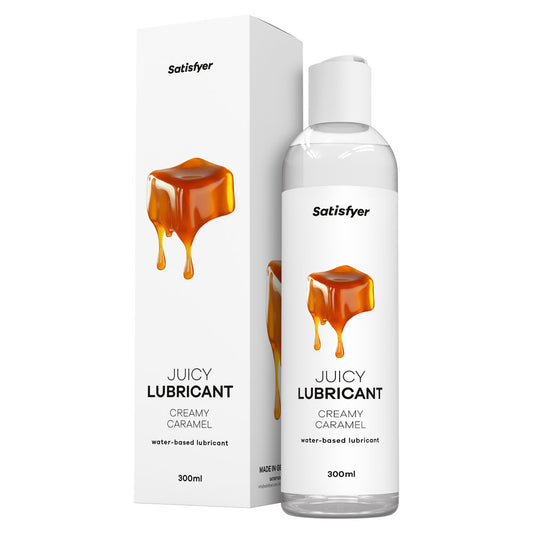 Satisfyer Juicy Lubricant 300 ml Creamy Caramel - Caramel Scented Water Based Lubricant - 300 ml Bottle-4082882