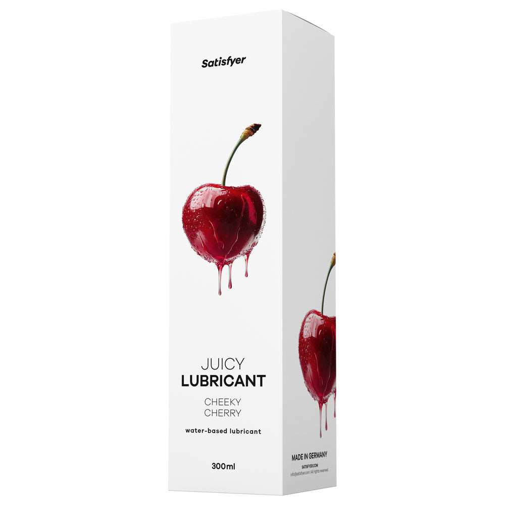 Satisfyer Juicy Lubricant 300 ml Cheeky Cherry - Cherry Scented Water Based Lubricant - 300 ml Bottle-4082998