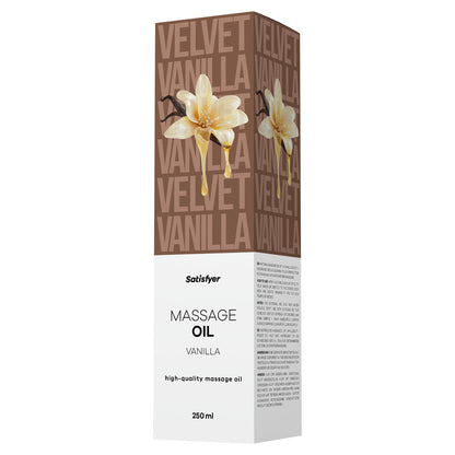 Satisfyer Massage Oil 250 ml Vanilla - Vanilla Scented Massage Oil - 250 ml Bottle-4083117
