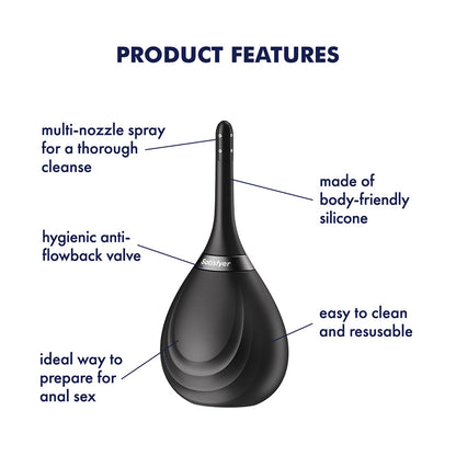 Satisfyer Clean & Play - Black Unisex Douche - 4083926