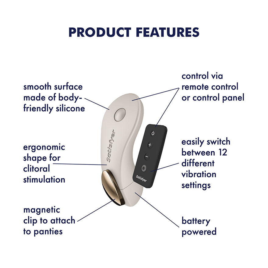 Satisfyer Little Secret - Battery Series - Beige Panty Vibrator with Remote - 4083957