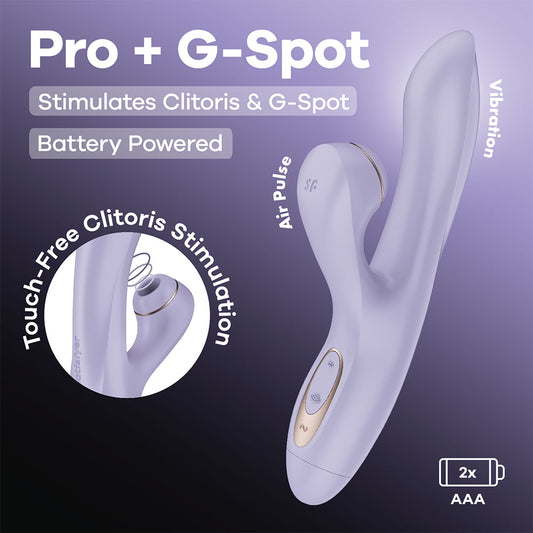 Satisfyer Pro + G-Spot - Battery Series - Lavender Vibrator with Air Pulse Clitoral Stimulator - 4084060