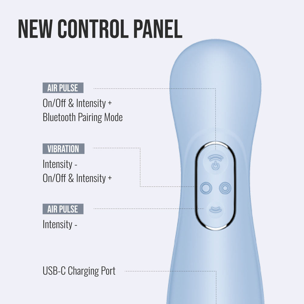 Satisfyer Pro 2 Generation 4 - Serene Blue - Blue Touch-Free USB-C Rechargeable Clitoral Stimulator with App Control - 4095400