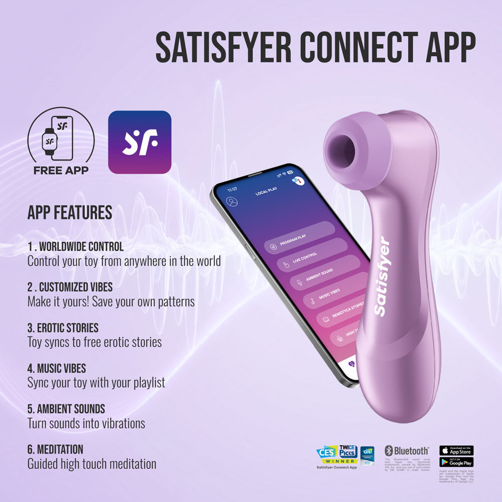 Satisfyer Pro 2 Generation 4 - Amethyst - Amethyst Touch-Free USB-C Rechargeable Clitoral Stimulator with App Control - 4095417