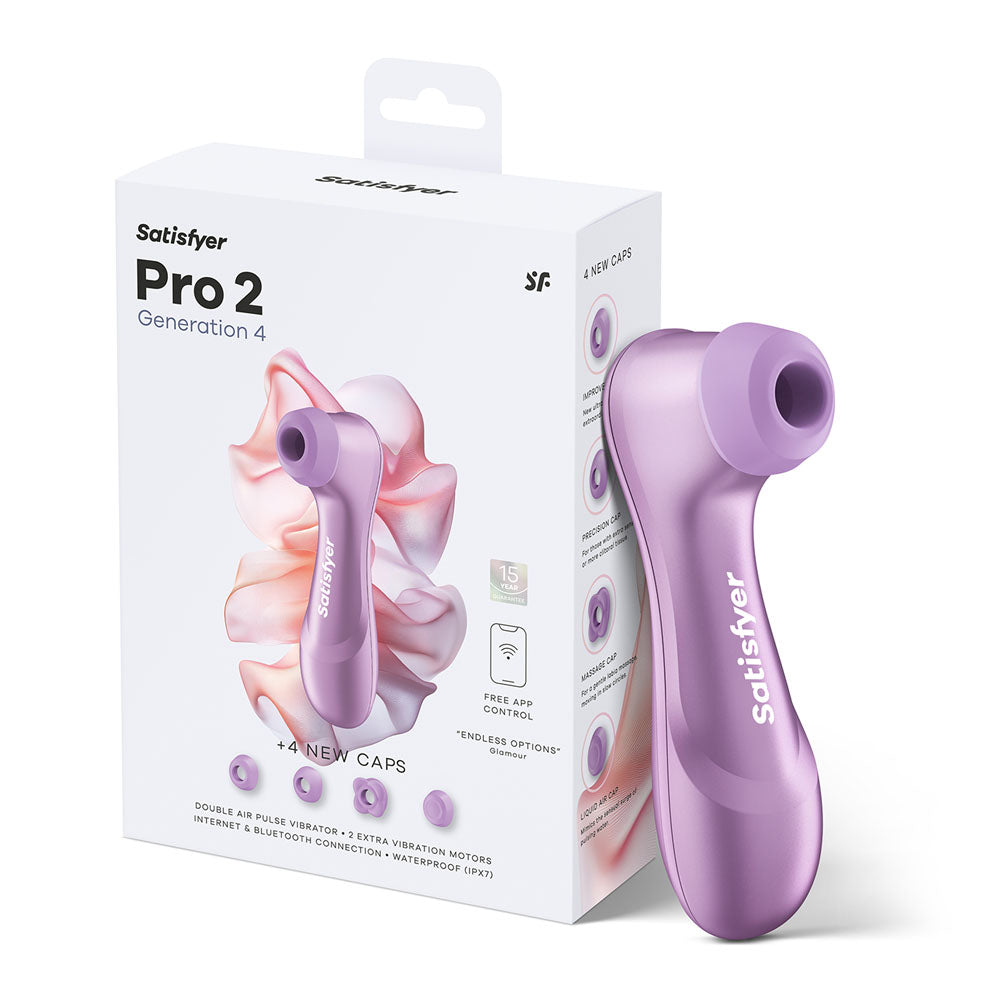 Satisfyer Pro 2 Generation 4 - Amethyst - Amethyst Touch-Free USB-C Rechargeable Clitoral Stimulator with App Control - 4095417