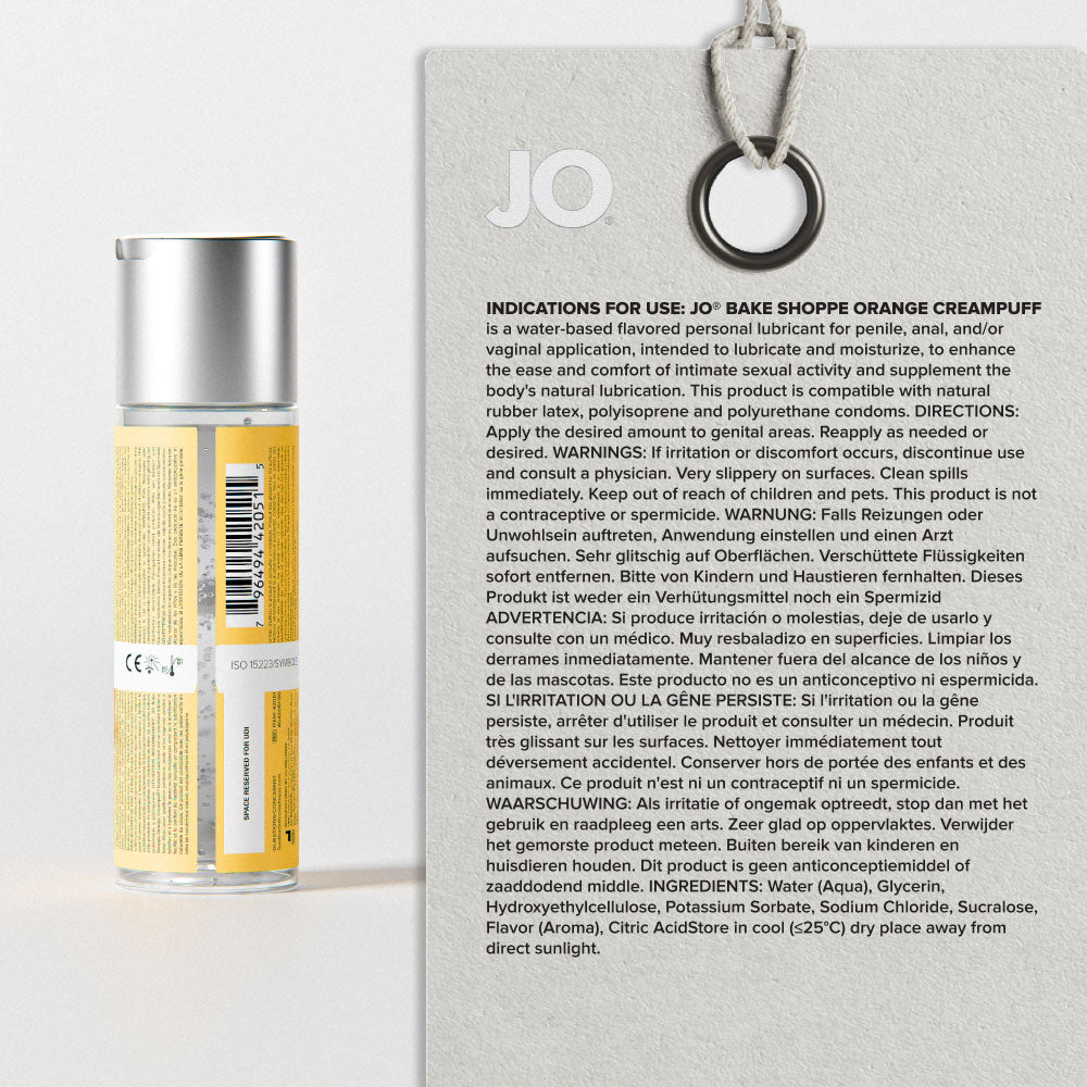 JO Bake Shoppe - Orange Creampuff - Orange Creampuff Flavoured Water Based Lubricant - 60 ml Bottle - 42051
