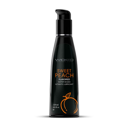 Wicked Aqua Sweet Peach - Sweet Peach Flavoured Water Based Lubricant - 120 ml (4 oz) Bottle-90384