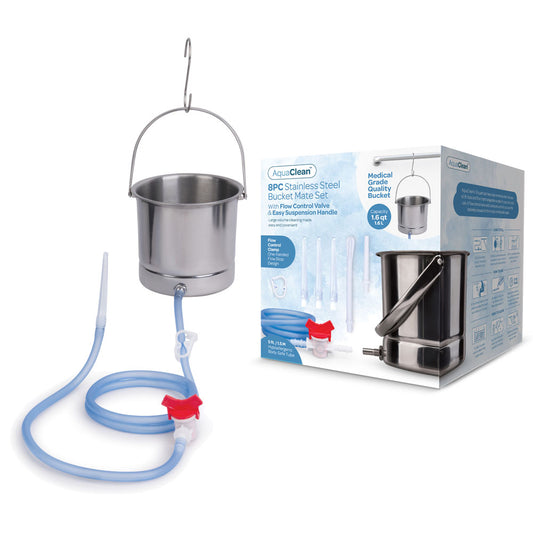 AquaClean 8PC Stainless Steel Bucket Mate Set - Cleansing Kit - 8 Piece Set - AC116