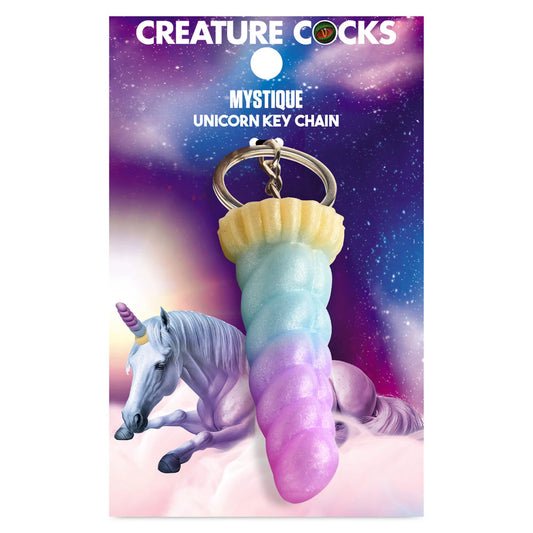 Creature Cocks Mystique Unicorn Keychain - Novelty Fantasy Dildo Keyring-AH468