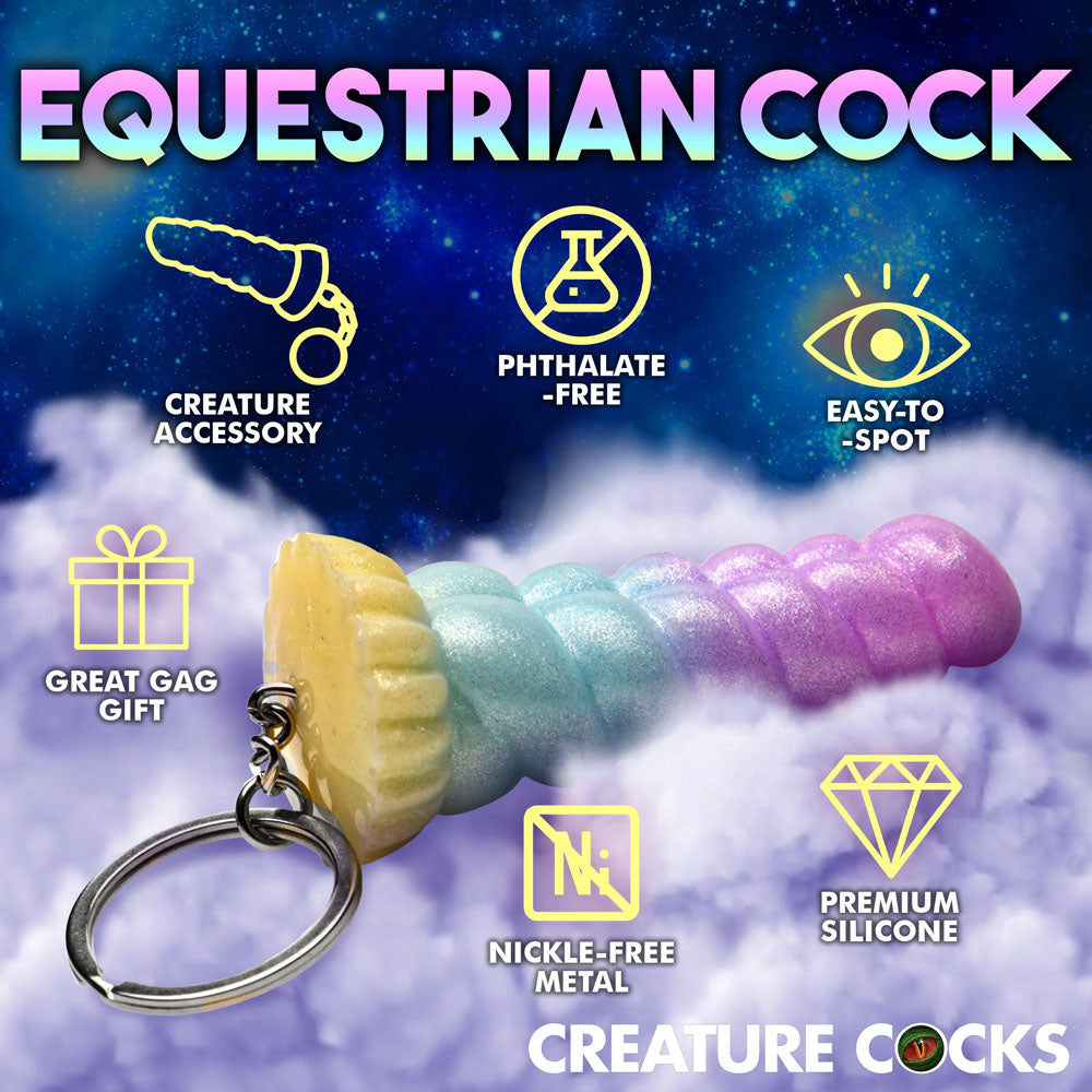 Creature Cocks Mystique Unicorn Keychain - Novelty Fantasy Dildo Keyring-AH468
