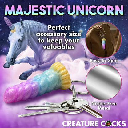 Creature Cocks Mystique Unicorn Keychain - Novelty Fantasy Dildo Keyring-AH468