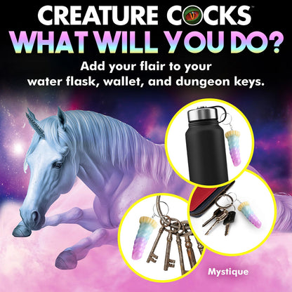 Creature Cocks Mystique Unicorn Keychain - Novelty Fantasy Dildo Keyring-AH468