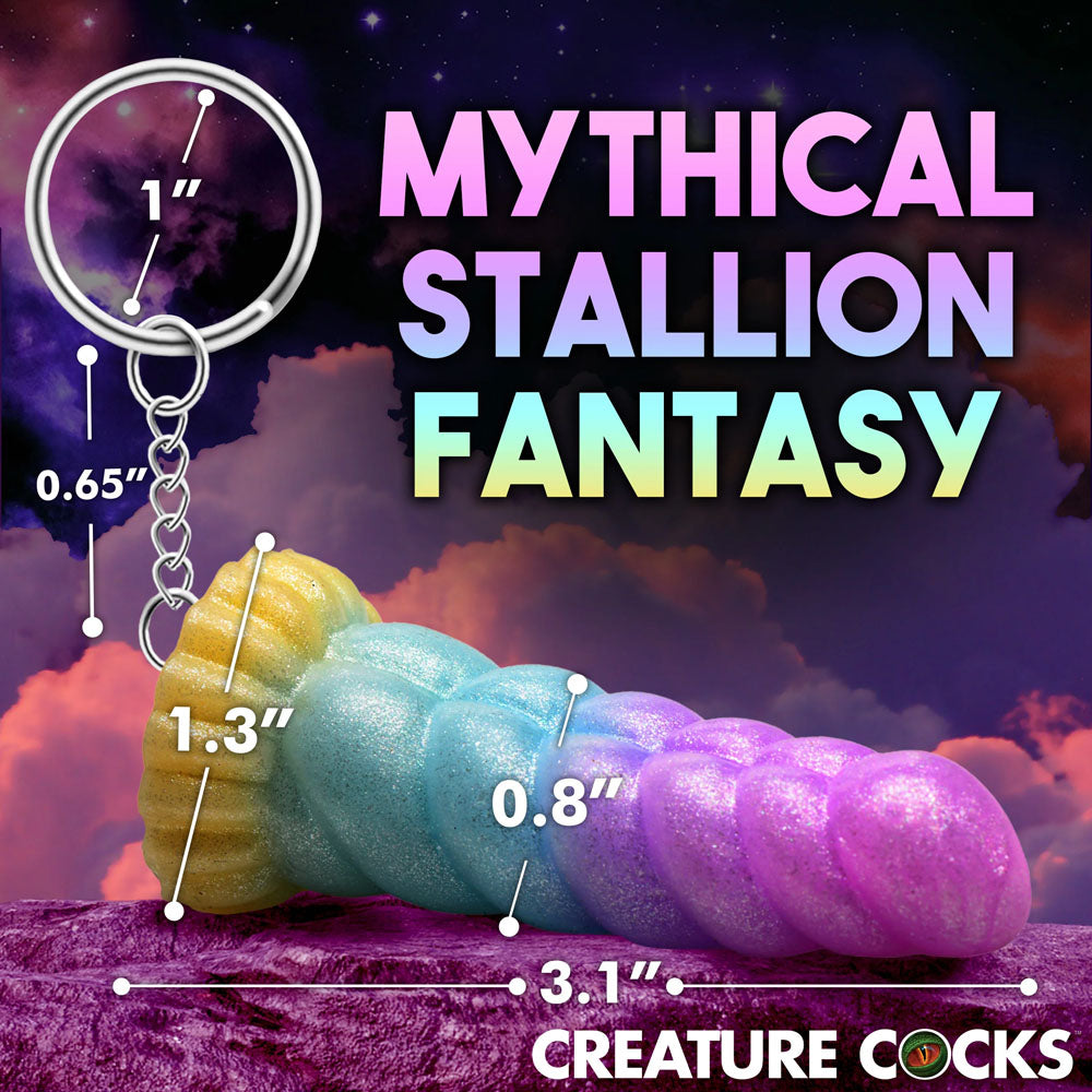 Creature Cocks Mystique Unicorn Keychain - Novelty Fantasy Dildo Keyring-AH468