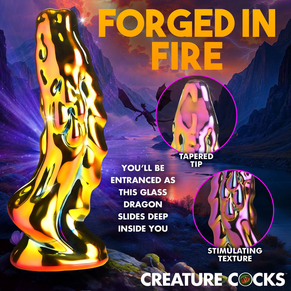 Creature Cocks Dragon Glass - Coloured 15.7 cm Glass Fantasy Dildo-AH628