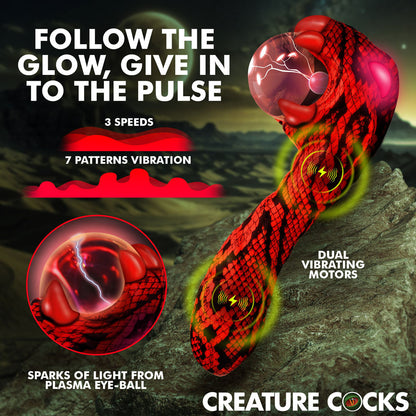 Creature Cocks Cobra - Red 18.5 cm USB Rechargeable Fantasy Vibrator with Plasma Ball-AH734