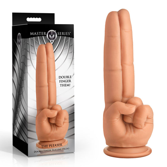 Master Series The Pleaser - Flesh 23.6 cm Double Finger Dildo-AH769