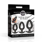 Master Series Pop Plugs - Black Anal Plug Trainer Set - Set of 3 Sizes-AH770