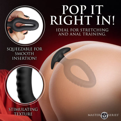 Master Series Pop Plugs - Black Anal Plug Trainer Set - Set of 3 Sizes-AH770
