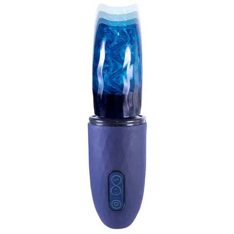Adam & Eve ADAMS MAGNA MISSILE - Blue USB Rechargeable Thrusting & Spinning Auto Stroker