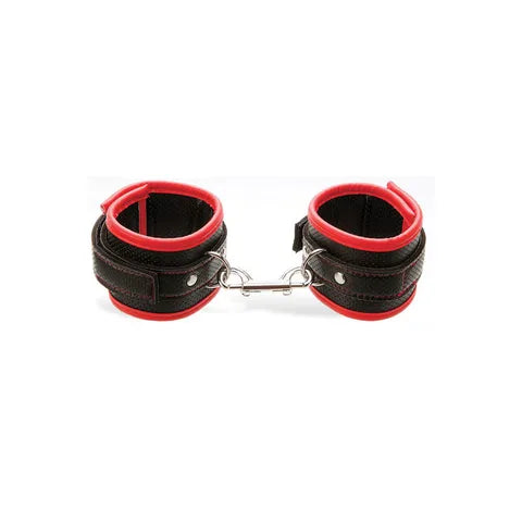 Adam & Eve SCARLET COUTURE BONDAGE CUFFS - Black/Red Restraints