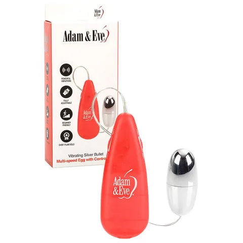 Adam & Eve VIBRATING SILVER BULLET - Vibrating Bullet with Remote Control