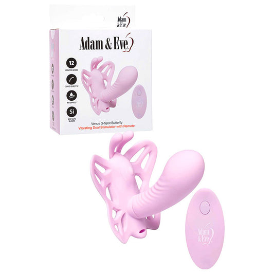 Adam & Eve VENUS G-SPOT BUTTERFLY - Pink USB Rechargeable Wearable Butterfly Vibrator with Remote-B357 6200