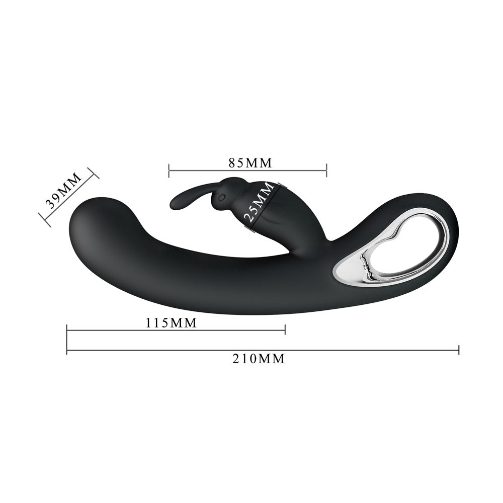 Party Up COLIN Rabbit Vibe - Black - Black 21 cm USB Rechargeable Rabbit Vibrator-BI-014420-1-PU