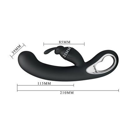 Party Up COLIN Rabbit Vibe - Black - Black 21 cm USB Rechargeable Rabbit Vibrator-BI-014420-1-PU