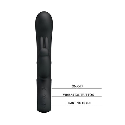 Party Up COLIN Rabbit Vibe - Black - Black 21 cm USB Rechargeable Rabbit Vibrator-BI-014420-1-PU