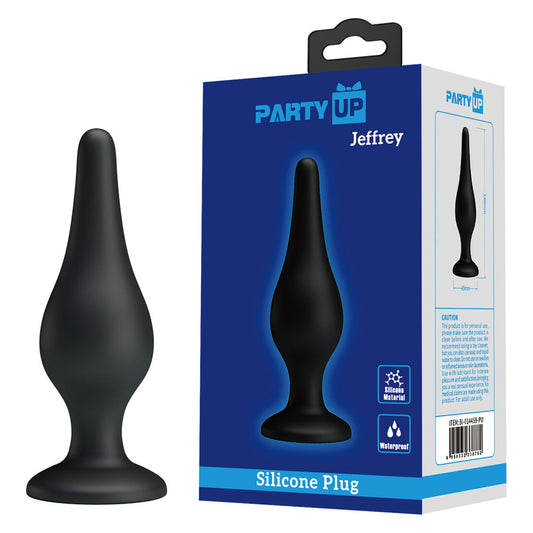 Party Up JEFFREY Butt Plug - Black 14 cm Butt Plug-BI-014459-PU
