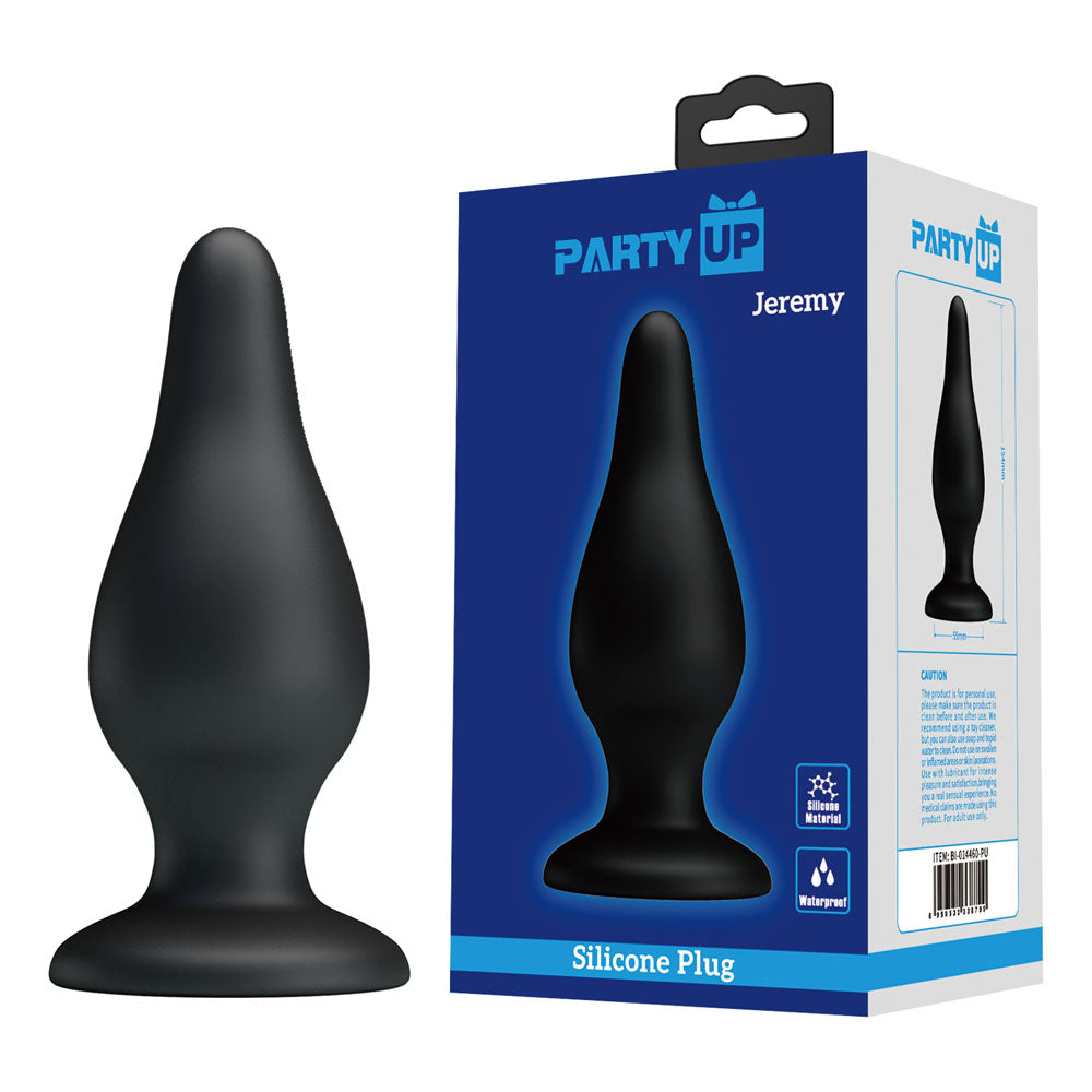 Party Up JEREMY Butt Plug - Black 15.4 cm Butt Plug-BI-014460-PU