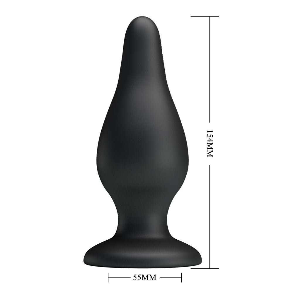 Party Up JEREMY Butt Plug - Black 15.4 cm Butt Plug-BI-014460-PU