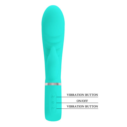 Party Up EDWARD Rabbit Vibe - Teal - Teal 20 cm USB Rechargeable Rabbit Vibrator-BI-014635-4-PU