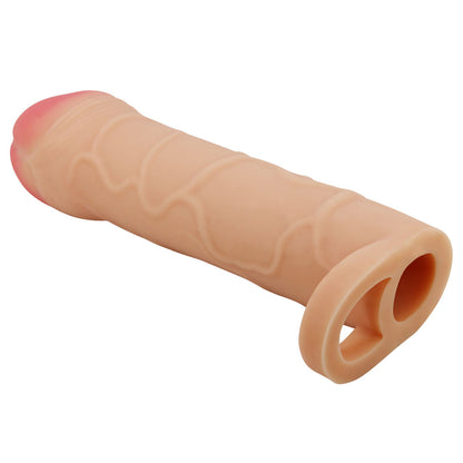 Party Up OWEN 1 Inch Extender Sleeve - Flesh 1 Inch Penis Extender Sleeve with Ball Strap-BI-026253-PU